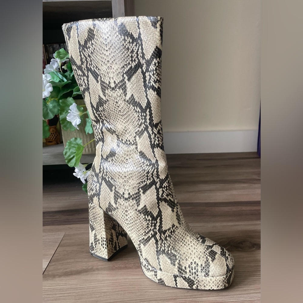 Schutz snakeskin platform boot